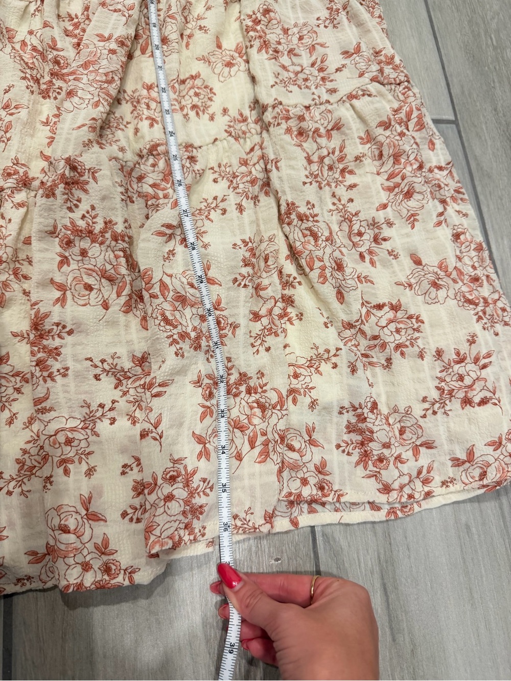 Altar'd State Cream Maxi Skirt with Rust Floral Print - Picture 4 of 5